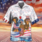 Dachshund Independence Day Hawaiian Shirt Artwork Detail For Resort Trips And Outdoor Activities