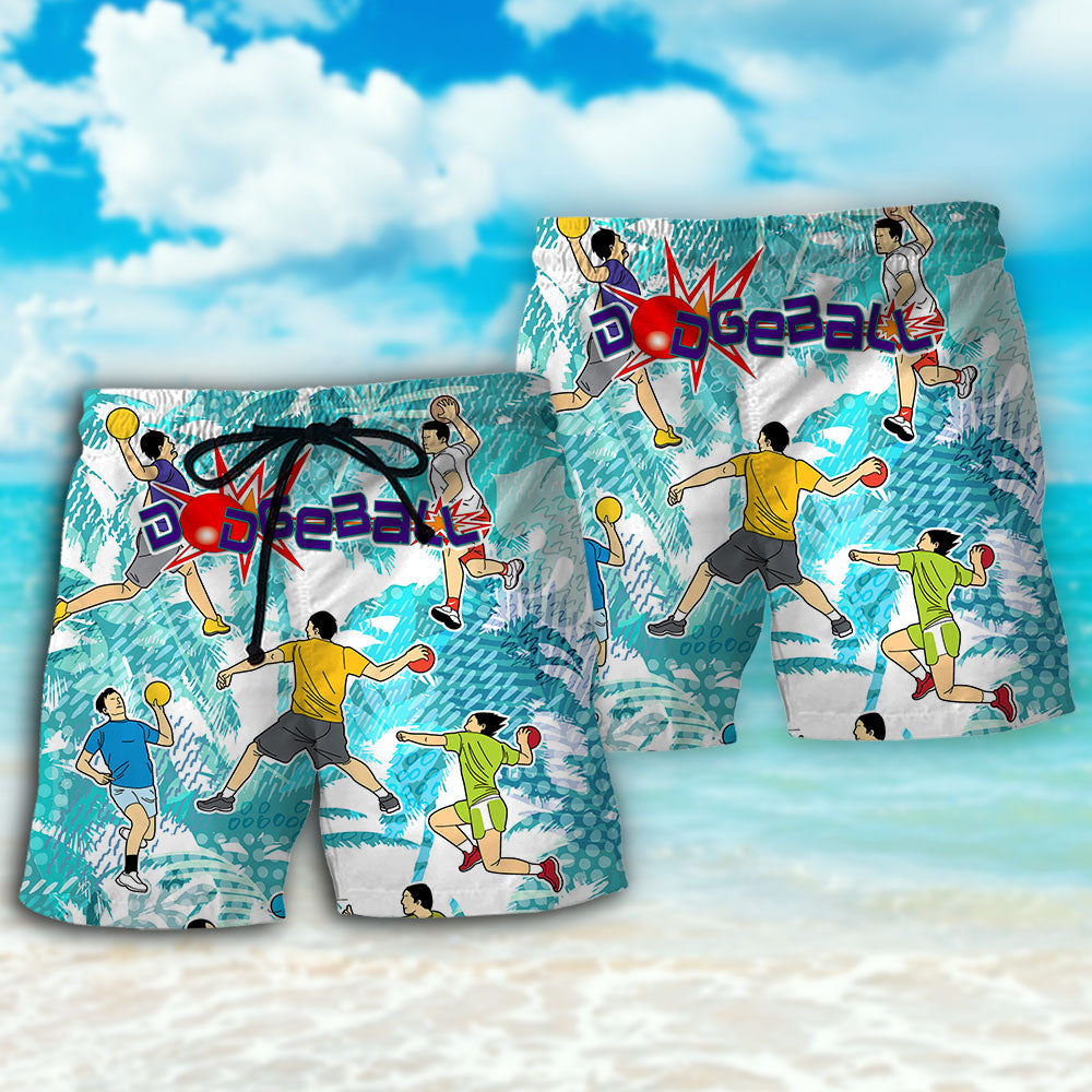Dodgeball Tropical Beach Shorts Pattern View For Relaxed Vacation Styling