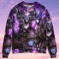 Skull Dragon Purple Sweater For Alternative Fashion Events And Thoughtful Seasonal Gifts