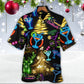 Neon Cocktail Christmas Drinking Hawaiian Shirt For Vacation Days And Relaxed Coastal Outings