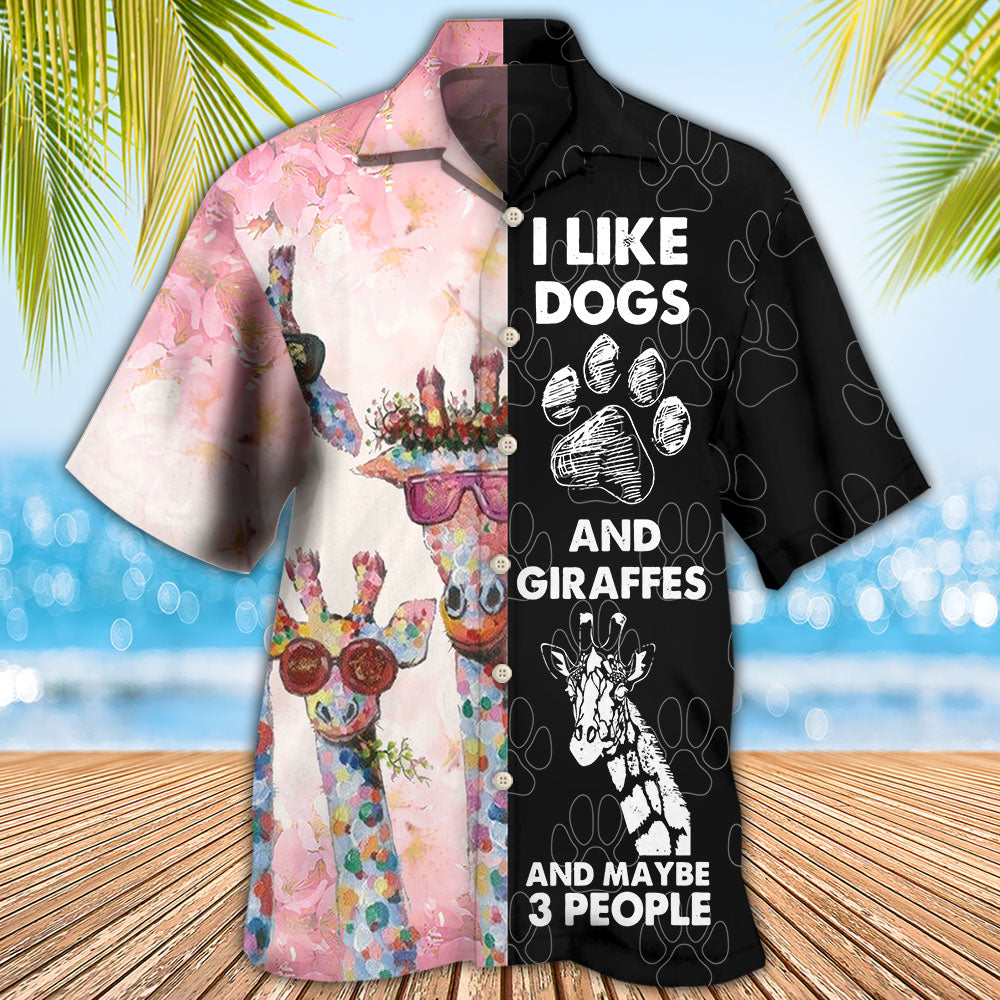 Giraffe Dog Dogs Giraffes Hawaiian Shirt For Summer Events And Casual Outdoor Wear