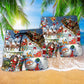Christmas Hi From Santa Sleigh Beach Shorts Pattern View For Relaxed Vacation Styling