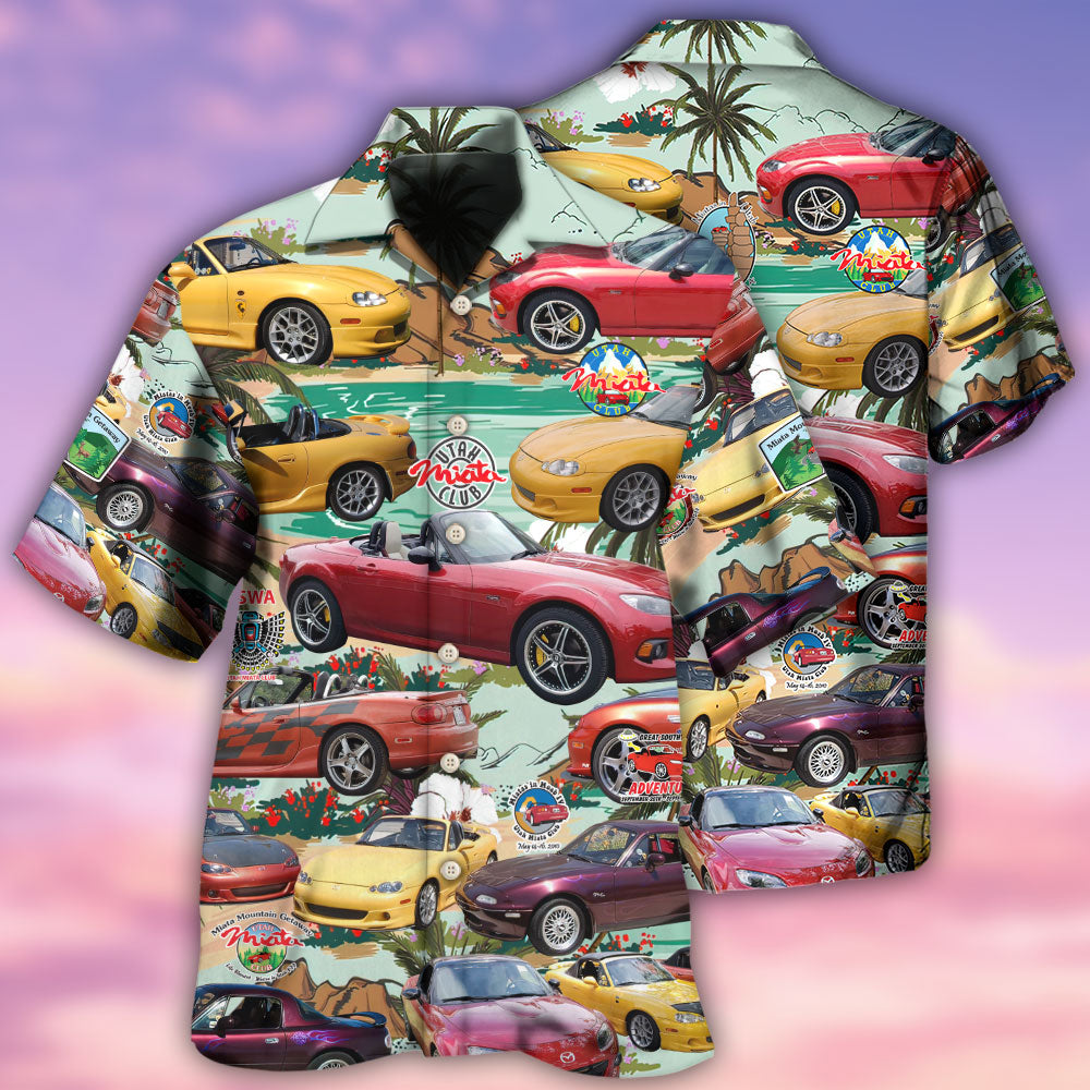 Tropical Car Summer Island Hawaiian Shirt Artwork Detail For Resort Trips And Outdoor Activities