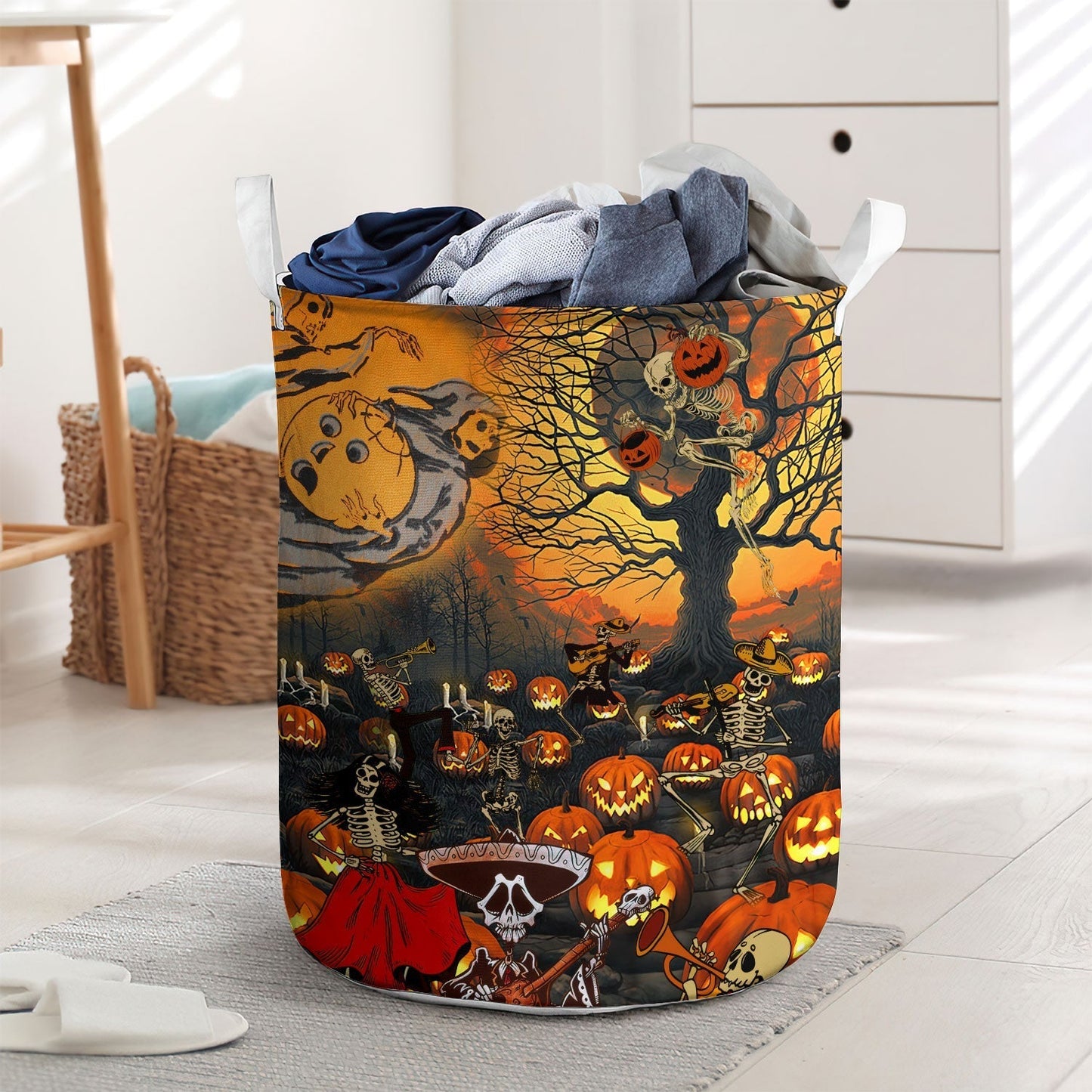 Skull Halloween Skull Darkness Laundry Basket For Room Home Organizer