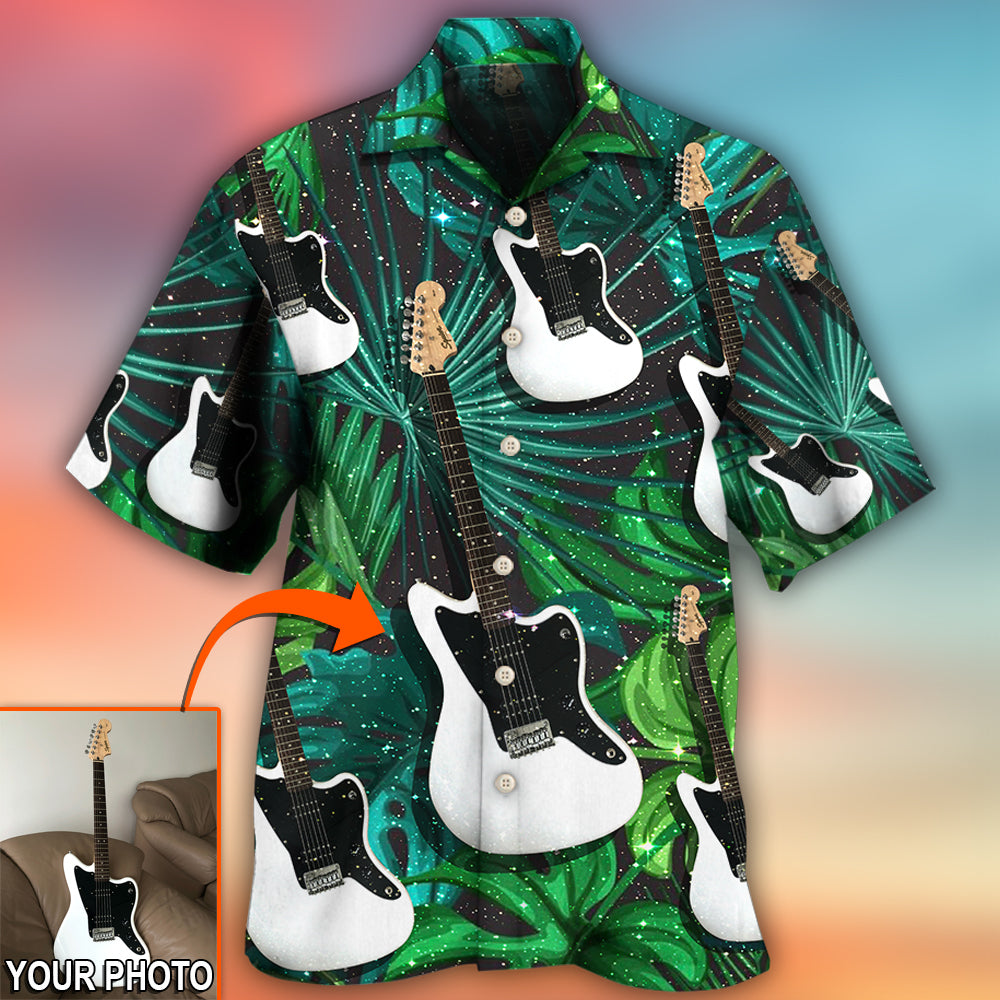 Tropical Guitar Various Custom Photo Hawaiian Shirt Artwork View For Weekend Travel And Beach Style