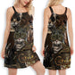Cat Steampunk Vintage V-Neck Sleeveless Cami Dress For Halloween Gatherings And Casual Styling