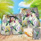 Hummingbird Flower Art Personalized Photo Beach Shorts Artwork Detail For Tropical Travel And Everyday Wear