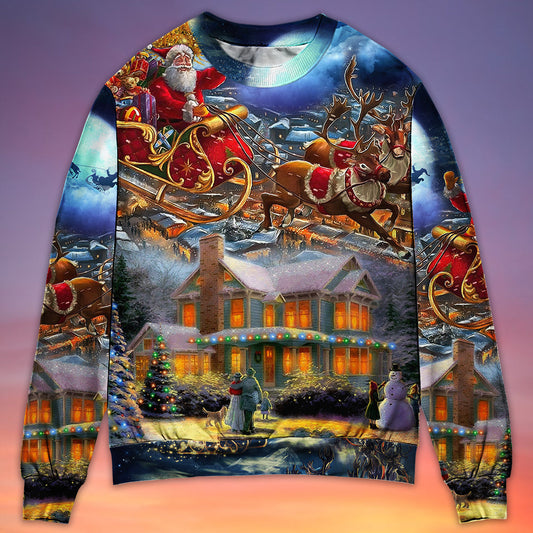 Christmas Santa Snowman Family Holiday Lights Sweater For Holiday Parties Family Gatherings And Seasonal Gift Giving