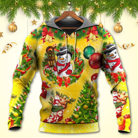 Funny Snowman Christmas Lights Hoodie For Festive Family Moments Winter Wear And Holiday Gift Ideas