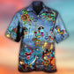 Halloween Spooky Fantasy Pirate Dinosaur Hawaiian Shirt Summer Design Detail For Outdoor Gatherings