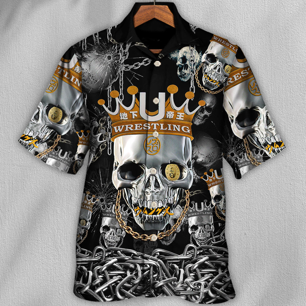 Skull Wrestling Chain Hawaiian Shirt For Poolside Relaxation And Sunny Getaways