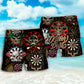 Skull Dart Dark Precision Beach Shorts For Sunny Holidays And Comfortable Daily Styling