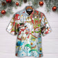 Happy Snowman Christmas Farm Hawaiian Shirt Artwork Detail For Resort Trips And Outdoor Activities