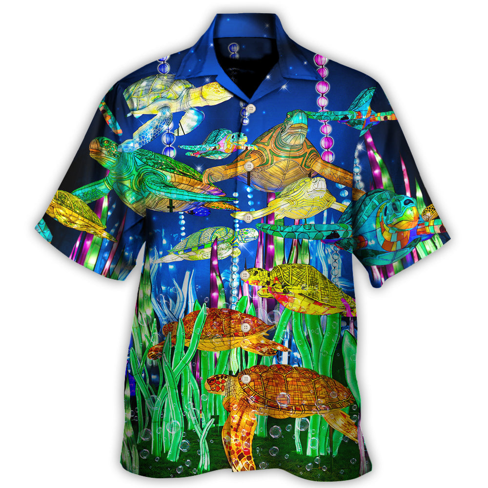 Turtle Ocean Hawaiian Shirt Design Detail For Beach Days And Holiday Travel