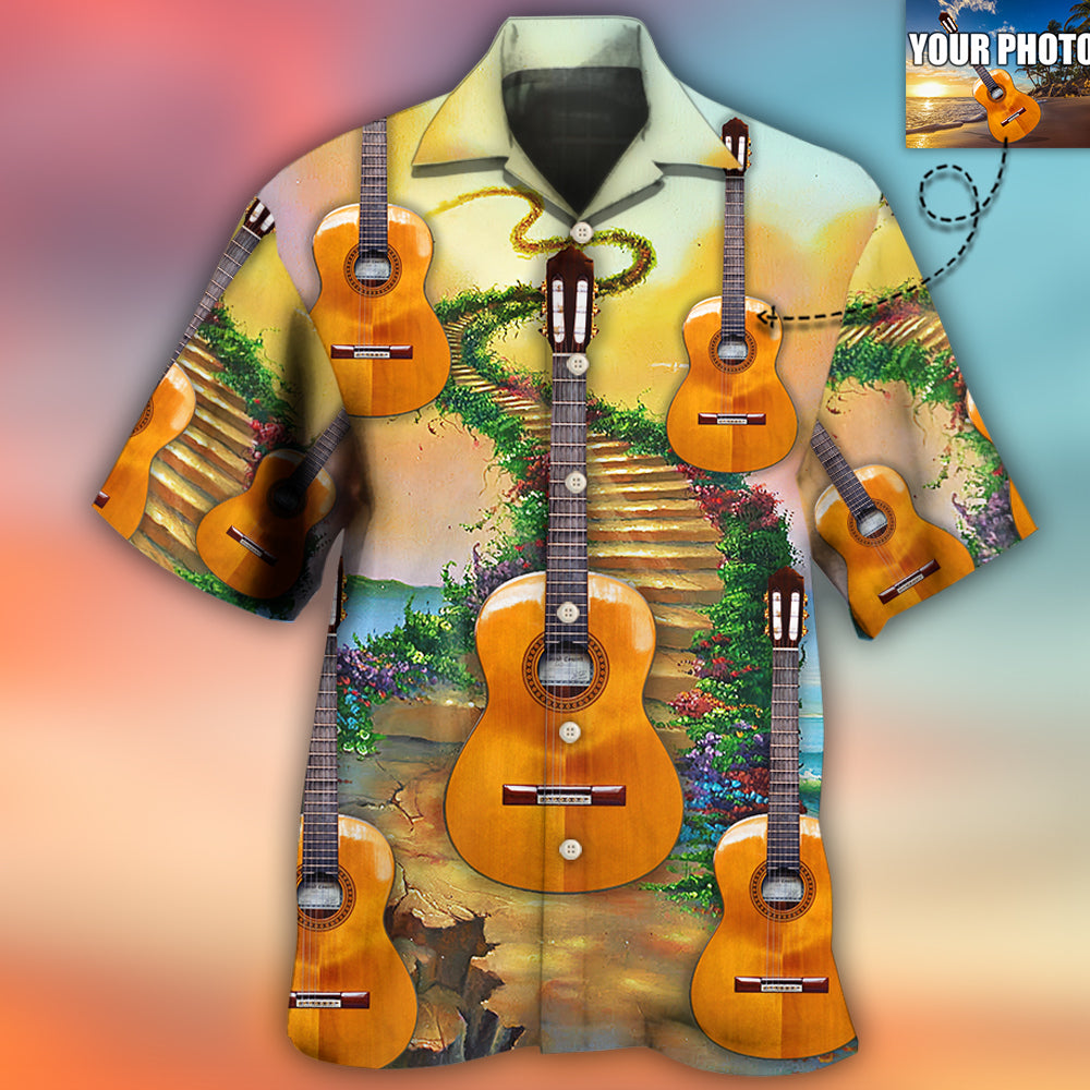Guitar Various Custom Photo Hawaiian Shirt Pattern View For Relaxed Warm Weather Outfits