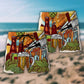Craft Beer Beach Shorts Pattern Detail For Leisure Travel And Everyday Comfort