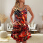 Dinosaur Meteorite Cool Style V-Neck Sleeveless Cami Dress For Festivals Parties And Fun Warm Weather Outfits