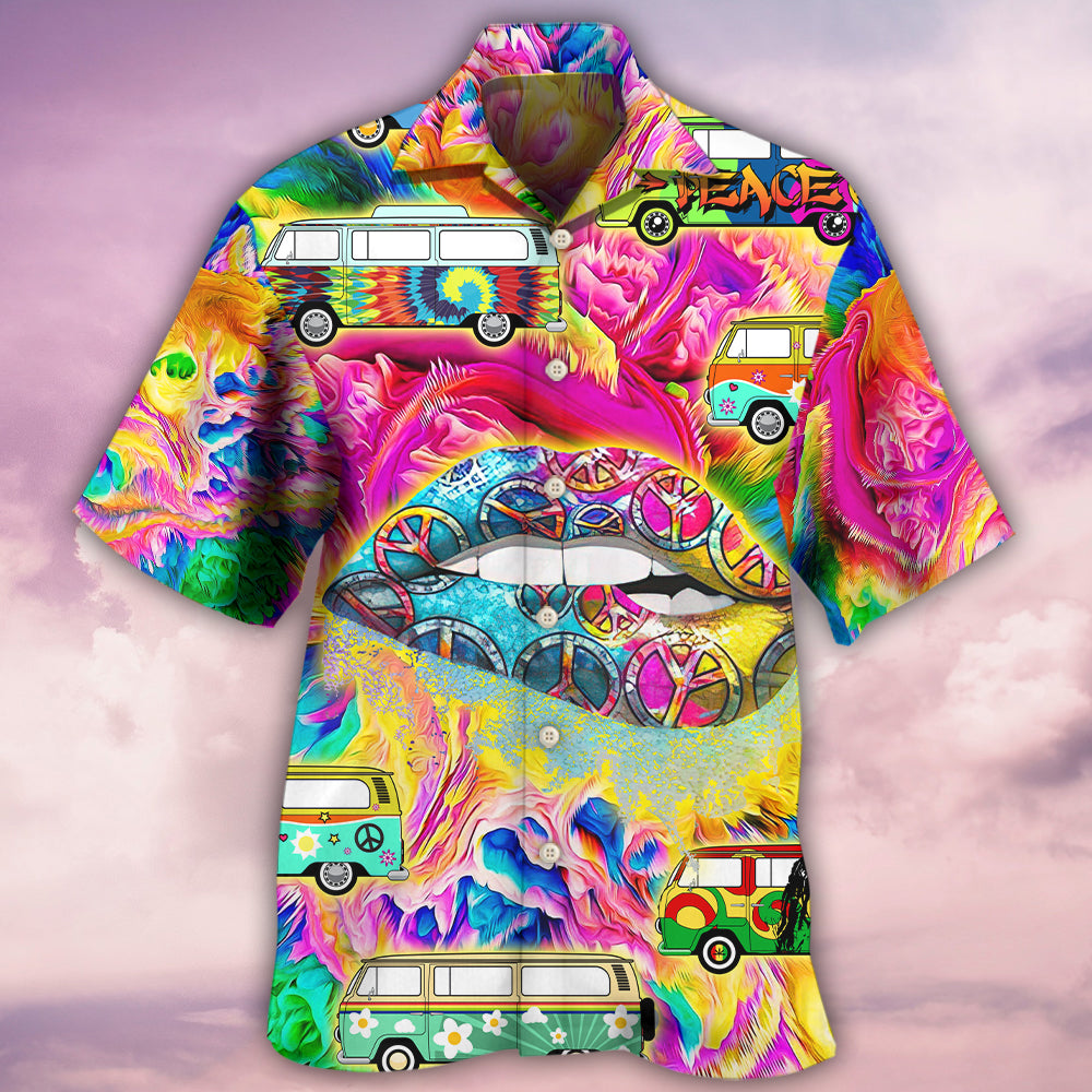 Bohemian Mouth Hawaiian Shirt For Coastal Adventures And Warm Weather Wear