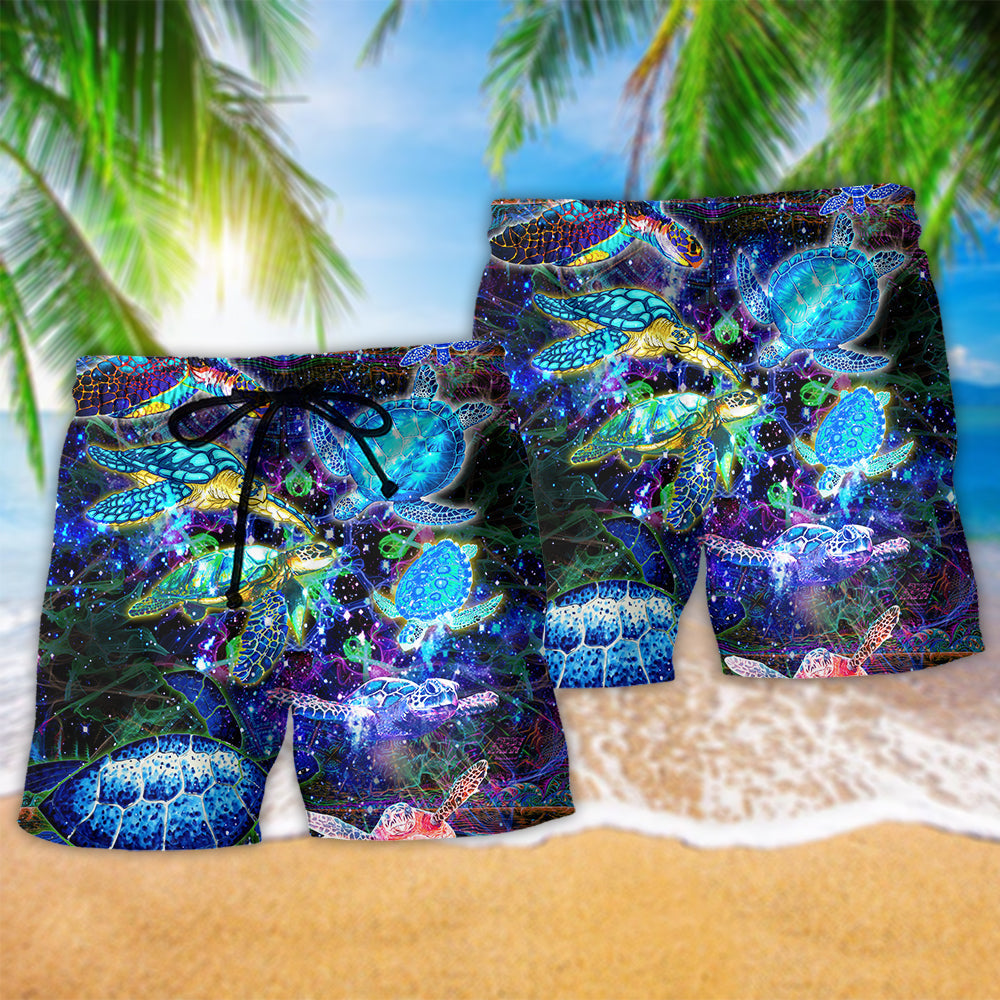 Turtle See You Next Wave Beach Shorts Pattern View For Island Getaways And Summer Trips