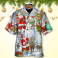 Happy Snowman Christmas Elf Hawaiian Shirt Artwork View For Coastal Escapes And Resort Style