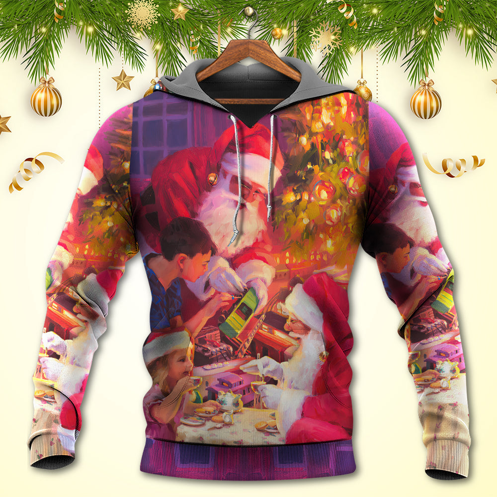 Santa Story Light Hoodie For Seasonal Parties Casual Wear And Thoughtful Holiday Gifts