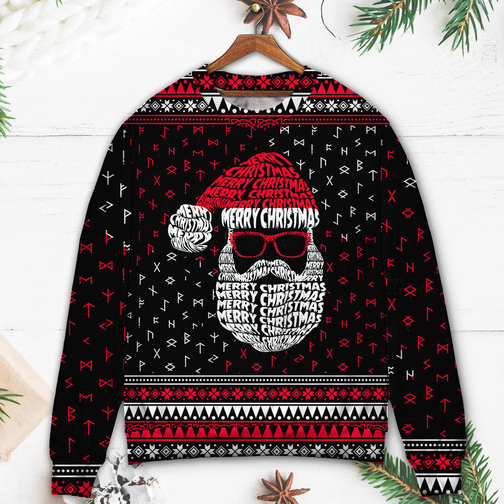 Christmas Santa Retro Viking Sweater For Festive Events Weekend Outings And Comfortable Winter Style