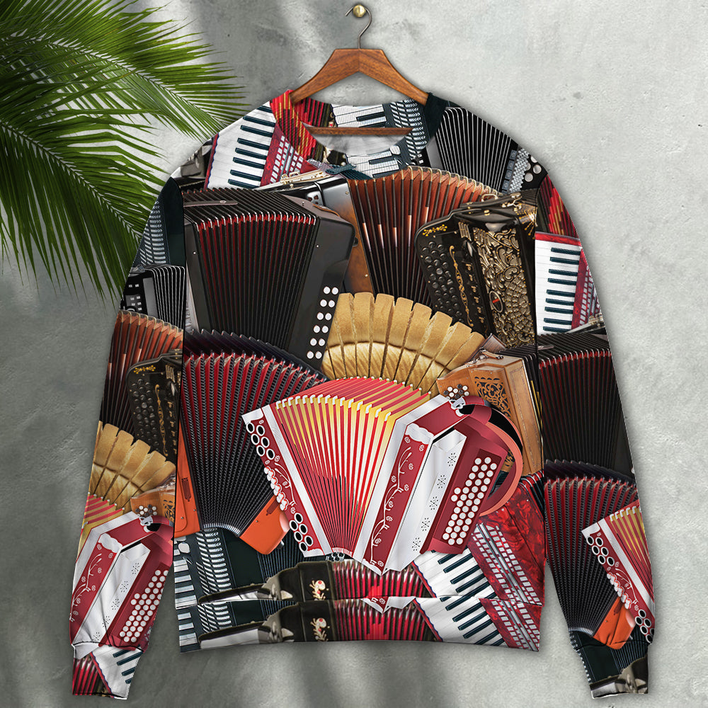 Accordion Gentleman Music Sweater For Holidays Parties And Comfortable Everyday Wear