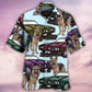 Car Muscle Dog Hawaiian Shirt Artwork View For Coastal Escapes And Resort Style
