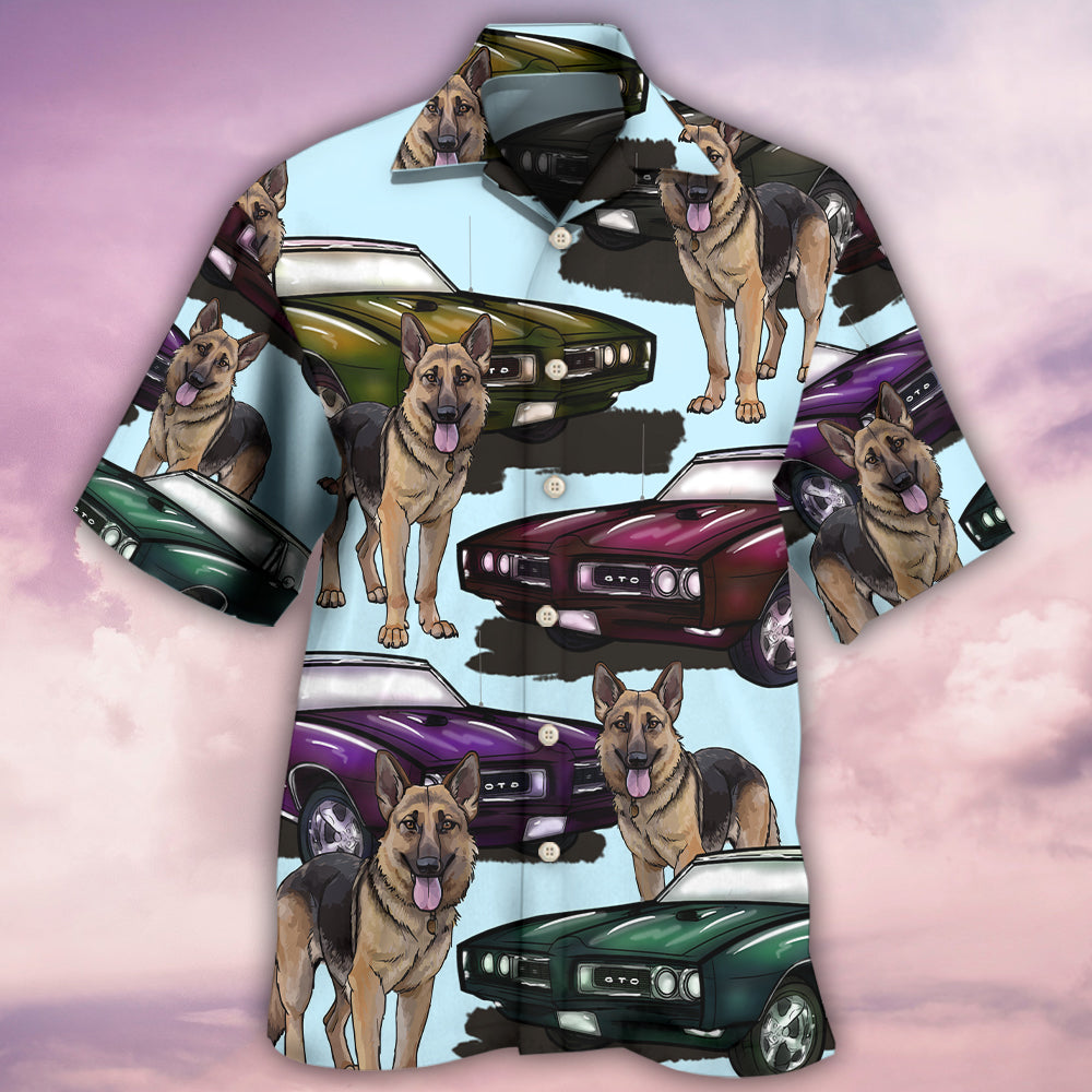Car Muscle Dog Hawaiian Shirt Artwork View For Coastal Escapes And Resort Style
