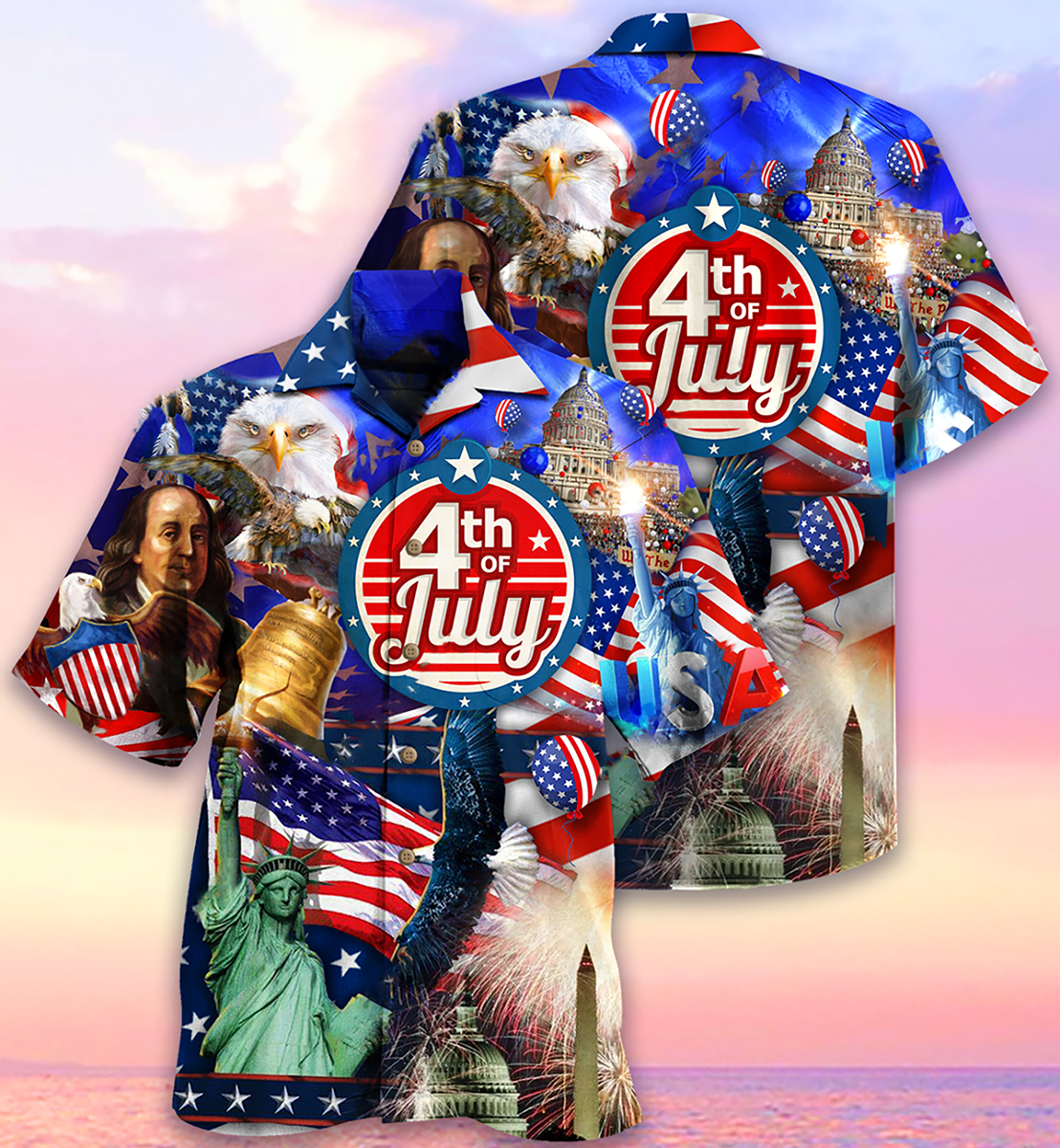 American July Hawaiian Shirt For Summer Vacation And Beach Travel