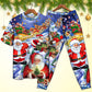 Playful Santa Christmas Celebration Short Sleeve Pajamas Set For Christmas Mornings And Relaxed Lounging