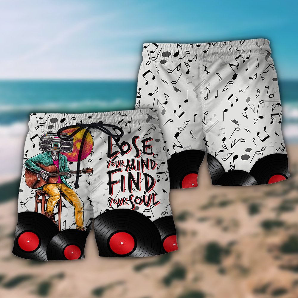 Music Lose Mind Find Soul Beach Shorts Pattern Detail For Seaside Leisure And Bright Summer Outfits