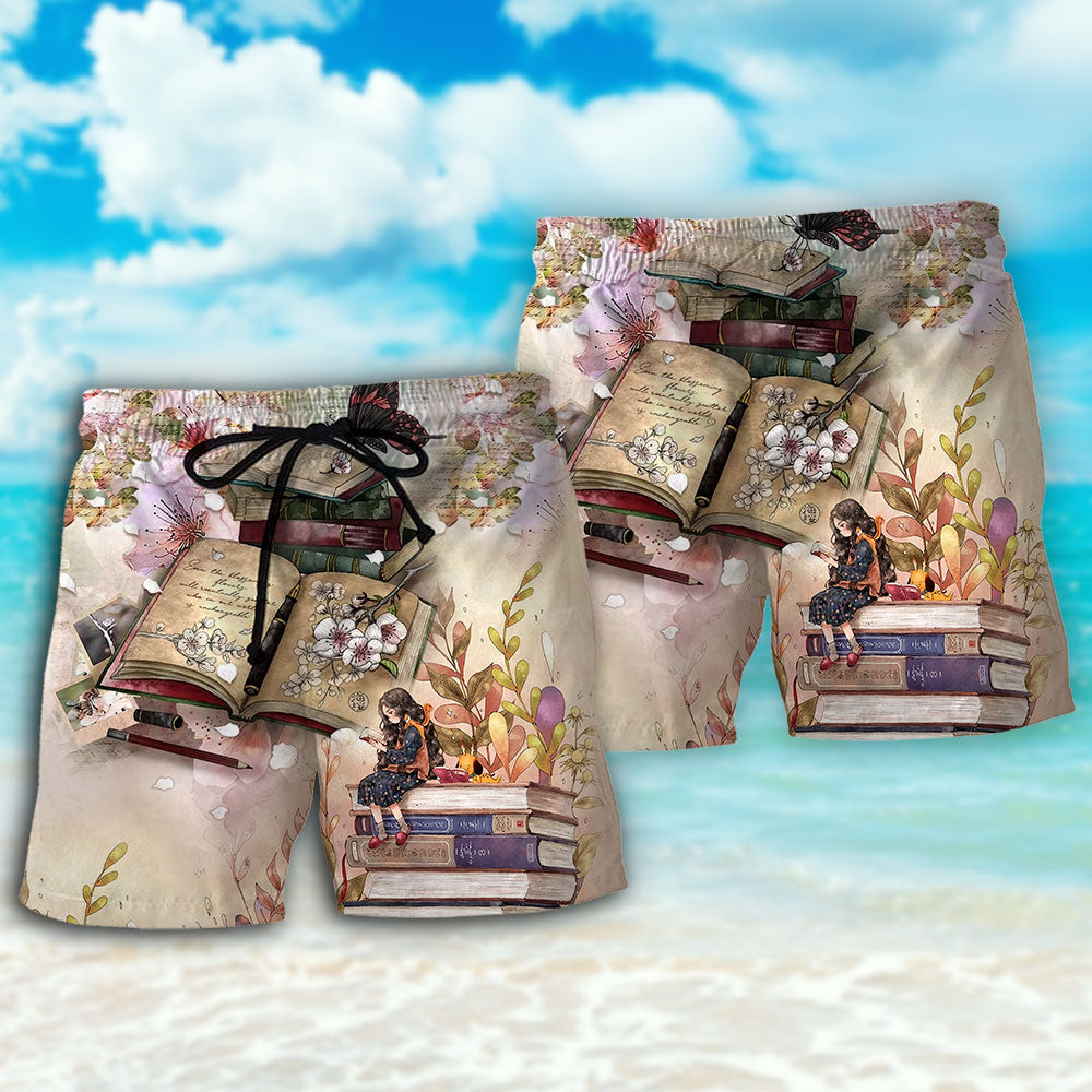 Book Reading Vintage Butterfly Lover Beach Shorts For Coastal Adventures And Relaxed Summer Wear