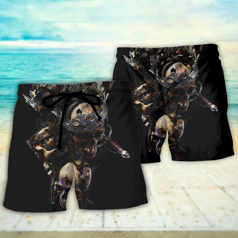 Skull Eternal King Quote Beach Shorts For Coastal Adventures And Relaxed Summer Wear