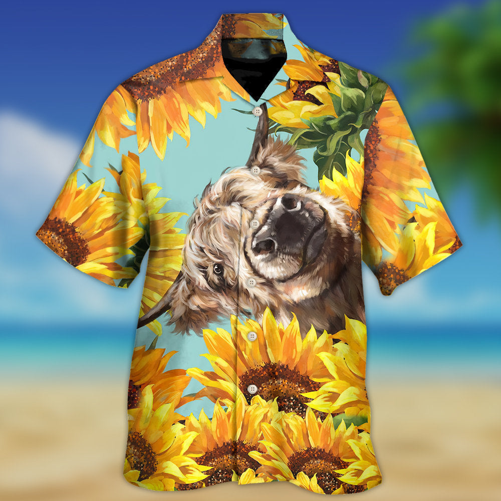 Cow Sunflower Country Hawaiian Shirt Relaxed Style View For Casual Outings