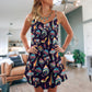 Hippie Mushroom Peace Love Life V-Neck Sleeveless Cami Dress For Festivals Travel And Relaxed Casual Summer Wear