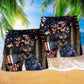 America Skull Pride Beach Shorts Design Detail For Resort And Beach Day Style