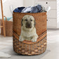 Anatolian Shepherd Dog Rattan Texture Laundry Basket For Room Home Organizer