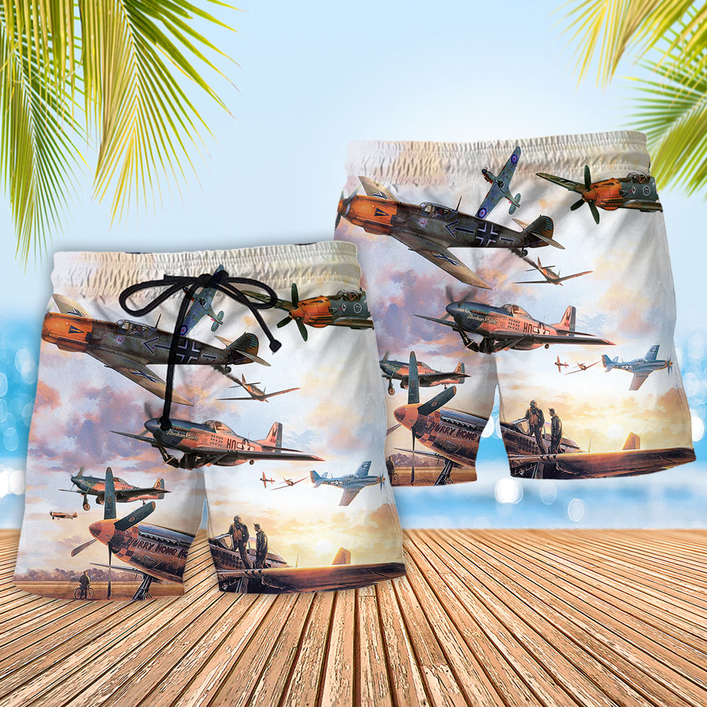 Aviation Journey Beach Shorts Pattern Detail For Vacation Style And Leisure And Relaxation