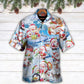 Snowman Christmas Santa Hawaiian Shirt Artwork Detail For Resort Trips And Outdoor Activities