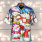 Happy Snowman Christmas New Year Hawaiian Shirt For Summer Events And Casual Outdoor Wear