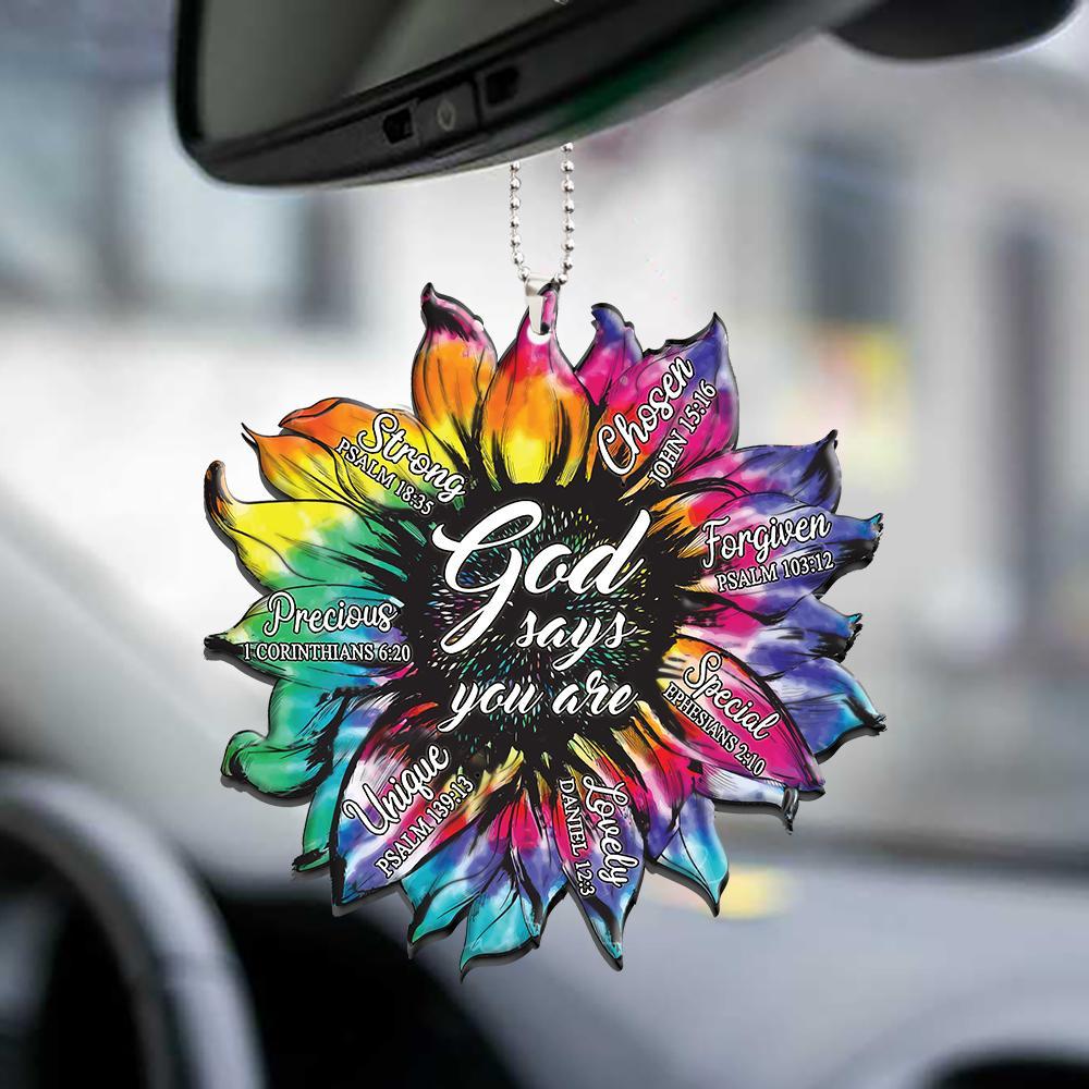 Tie Dye Sunflower God Says You Are 20 Oz Tumbler For Coffee Travel And Daily Drinks