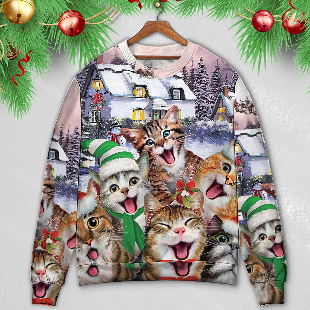 Christmas Cat Heartfelt Holiday Sweater For Seasonal Parties Cozy Gatherings And Thoughtful Holiday Gifts