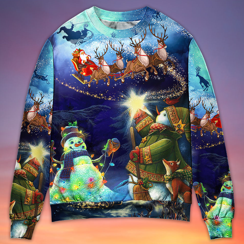 Christmas Santa Reindeer Snowman Light Sweater For Winter Celebrations Family Events And Thoughtful Gifting