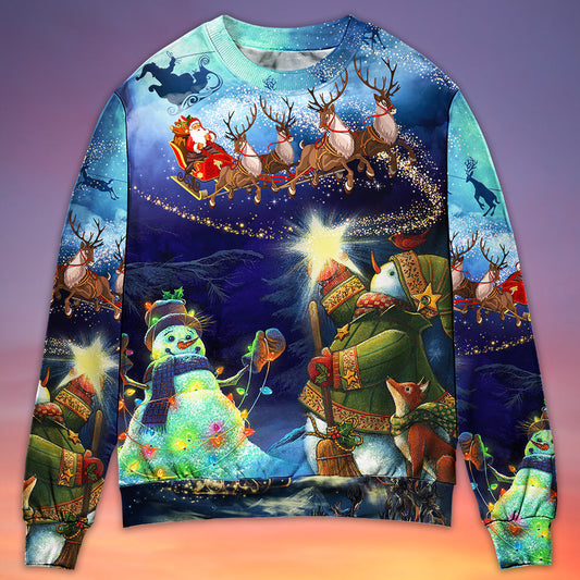 Christmas Santa Reindeer Snowman Light Sweater For Winter Celebrations Family Events And Thoughtful Gifting