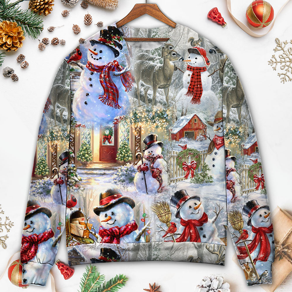 Christmas Snowman Merry Xmas Sweater For Family Gatherings Winter Travel And Everyday Seasonal Comfort