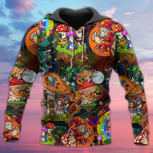 Hippie Colorful Mushroom Trippy Hoodie For Free Spirit Outings Holidays And Relaxed Layering