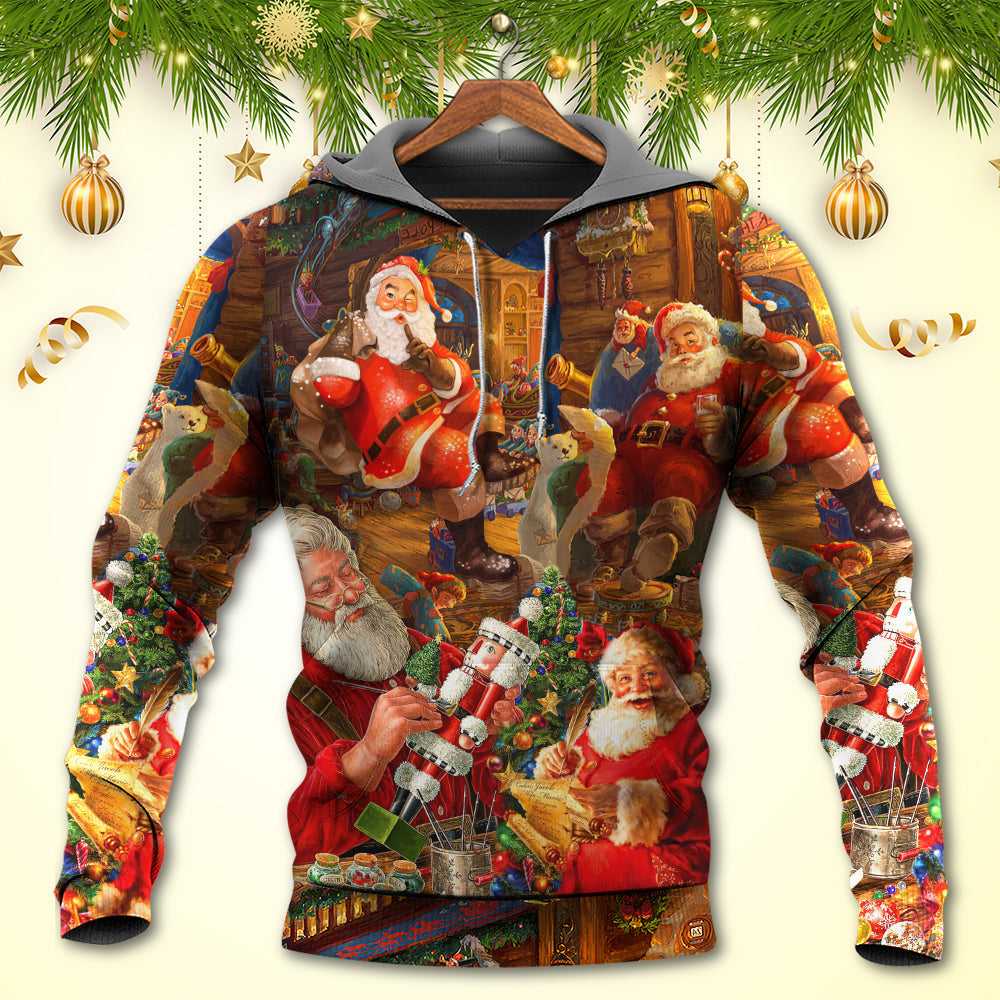 Santa Gift Holiday Hoodie For Festive Streetwear Winter Outings And Christmas Celebrations