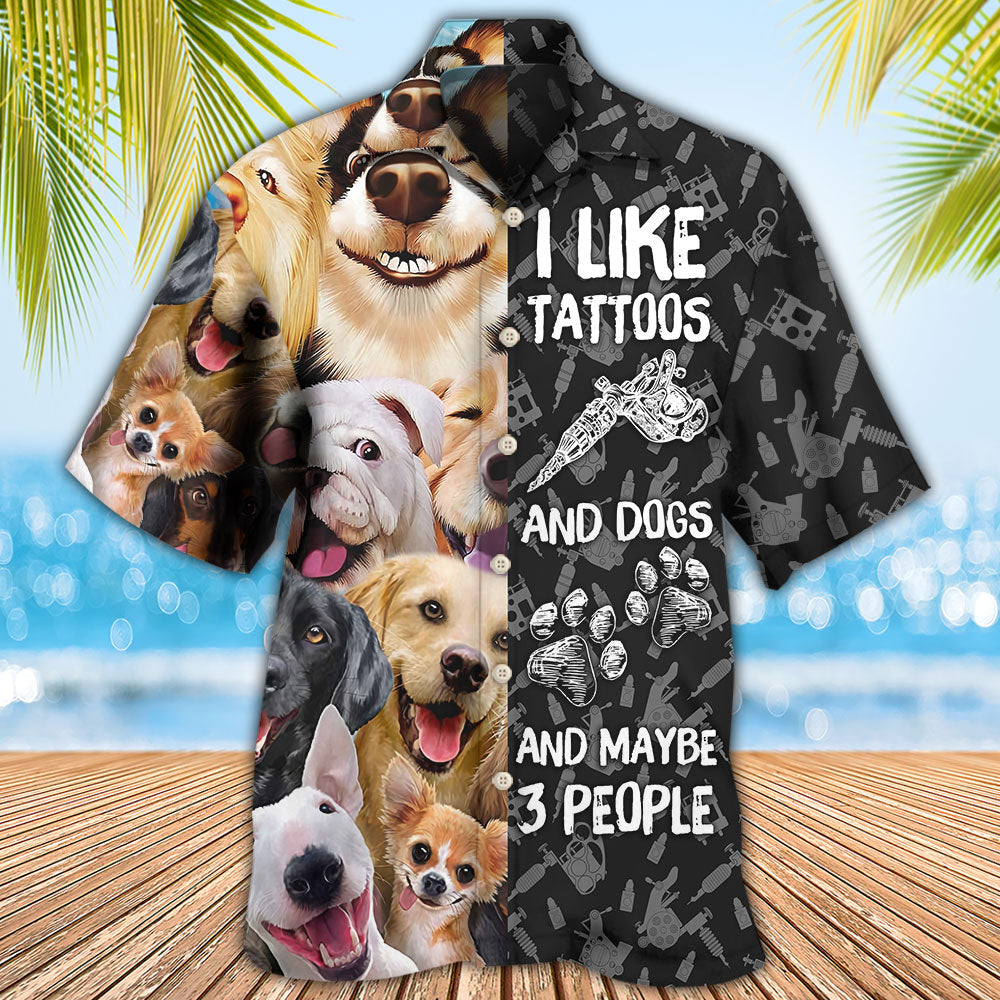 Tattoo Tattoos Dogs Hawaiian Shirt Design Detail For Beach Days And Holiday Travel
