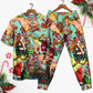 Santa Christmas Love Short Sleeve Pajamas Set For Christmas Sleepwear And Family Lounging